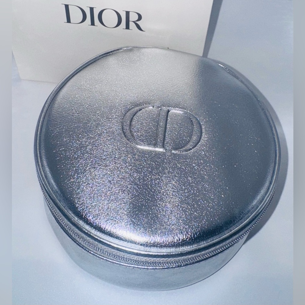 Dior Silver Vanity Beauty Makeup Case Bag Pouch | NIB | 5.75in x 2.5in